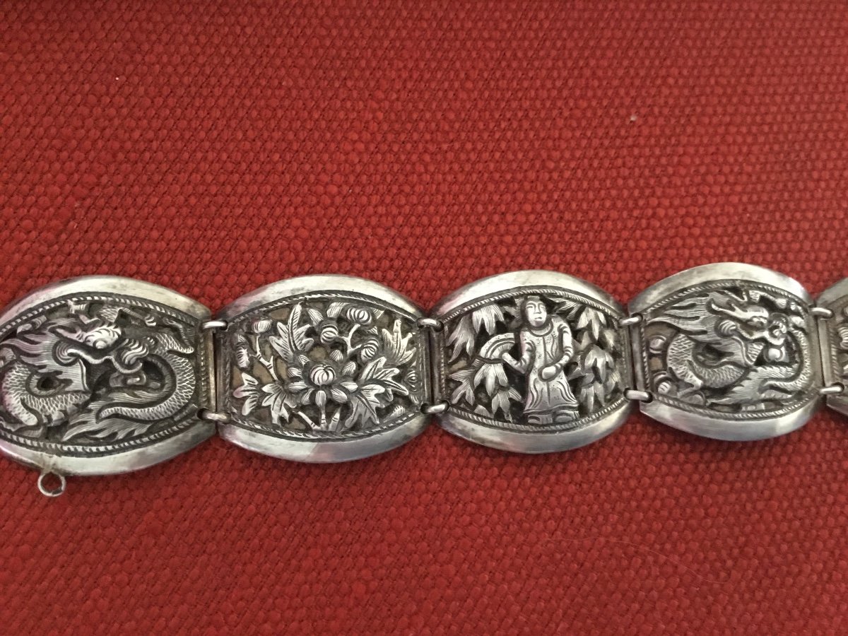 Bracelet En Argent , Chine, Vers 1900-photo-3