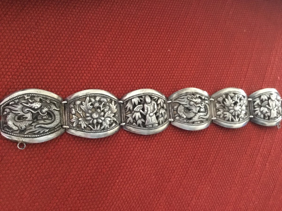 Silver Bracelet, China, Circa 1900-photo-4