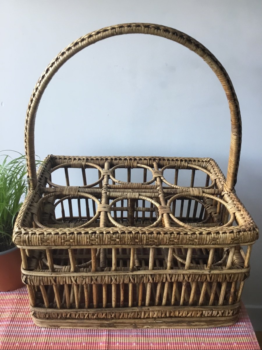 Ratan Basket For Glasses , 1900 -photo-5