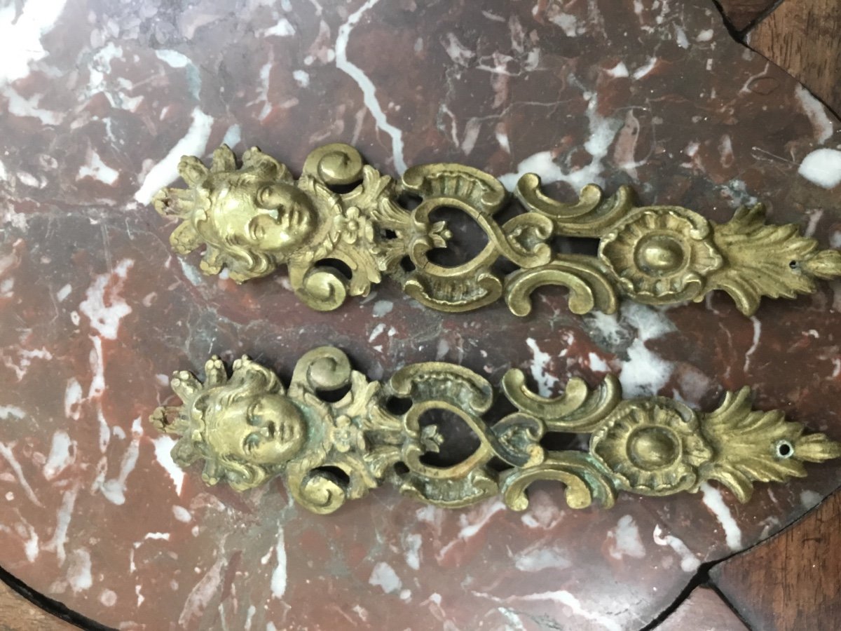 Pair Of Eighteenth Furnishing Bronzes With Cherubs-photo-3