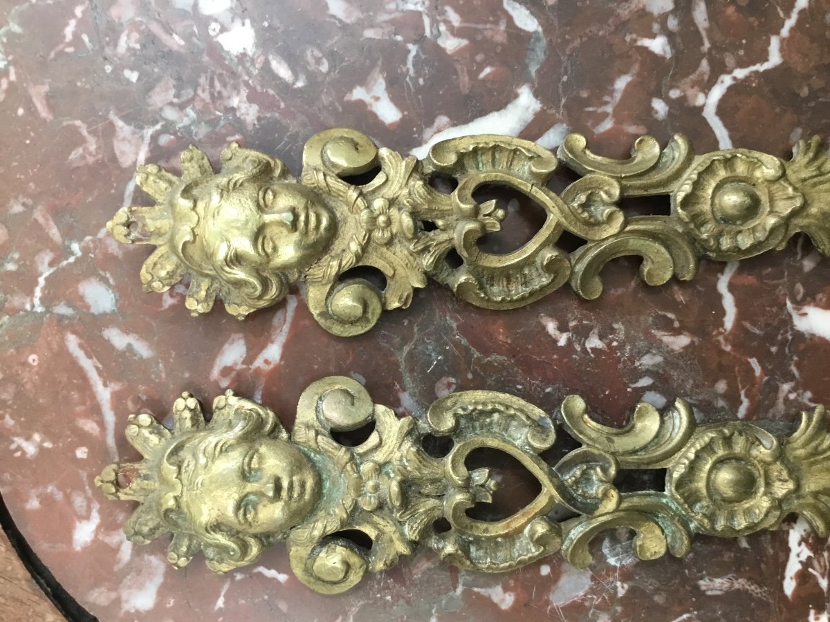Pair Of Eighteenth Furnishing Bronzes With Cherubs-photo-4