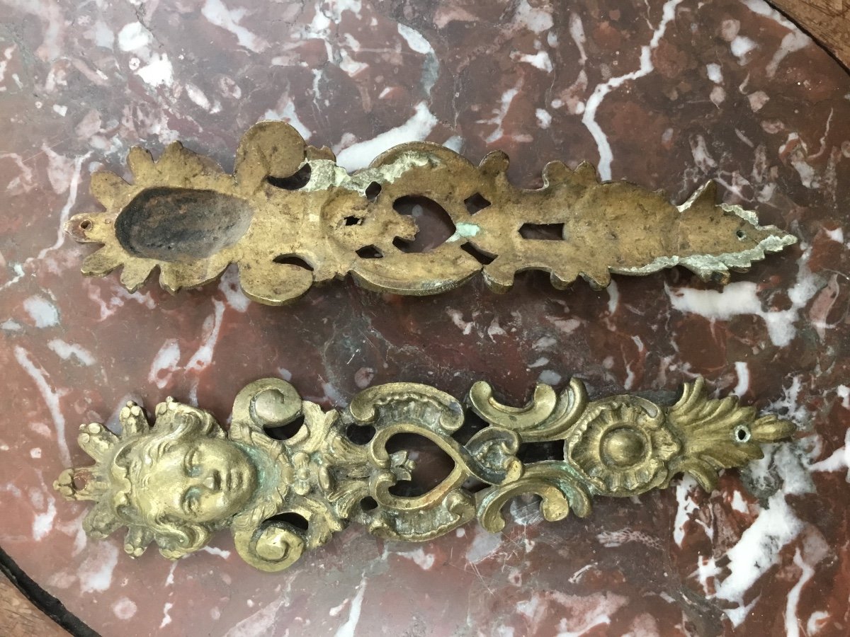 Pair Of Eighteenth Furnishing Bronzes With Cherubs-photo-2