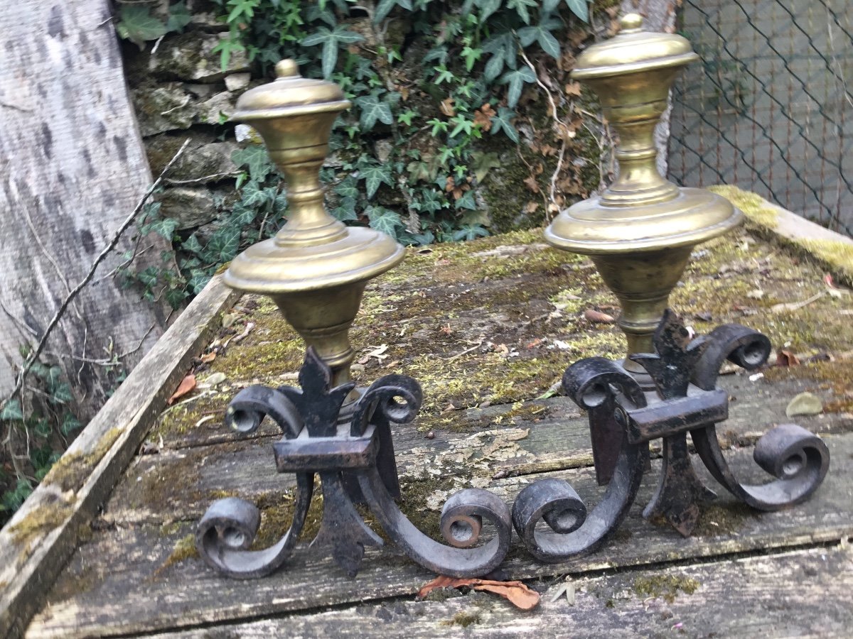 Pair Of Small Cast Iron And Bronze Bedside Tables-photo-3