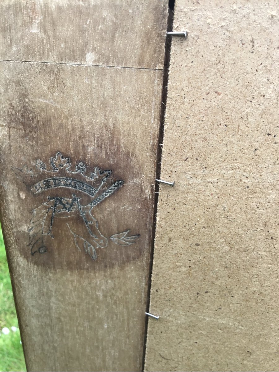 Large Mirror From The 40s With Braces, Stamped-photo-8