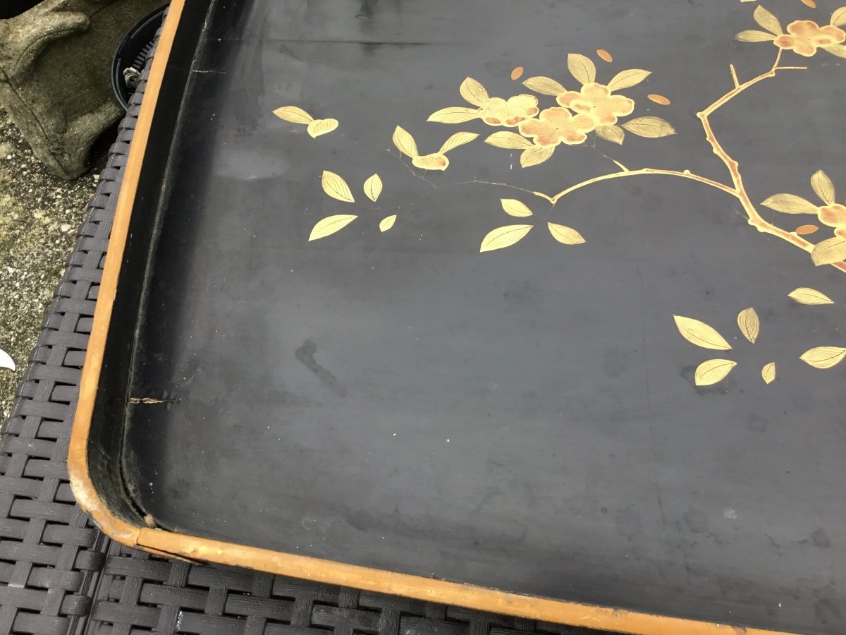 Large Lacquer Tray With Gold Decor (83 Cm) Around 1900-photo-6