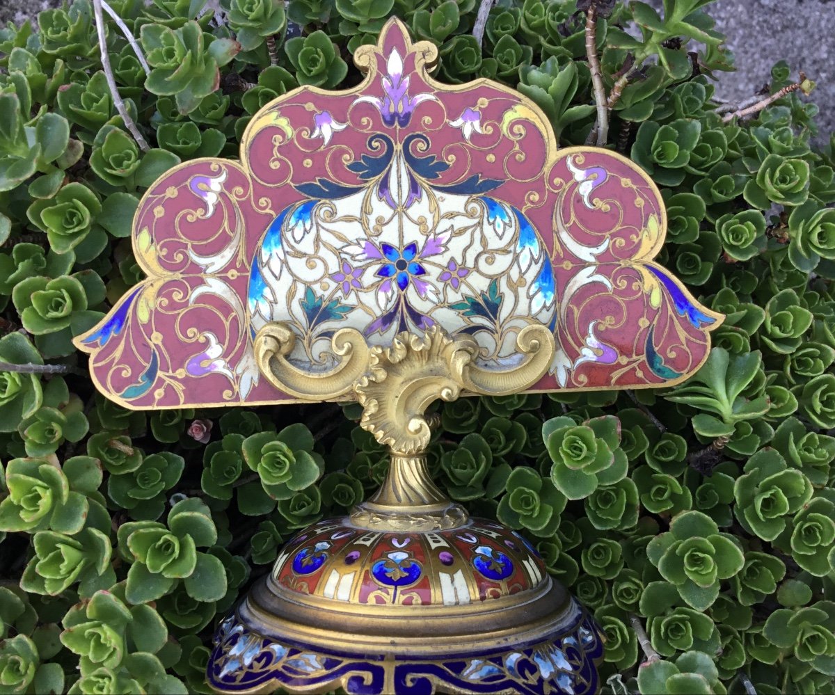 Enamelled Bronze Letter Holder, D Napoleon III