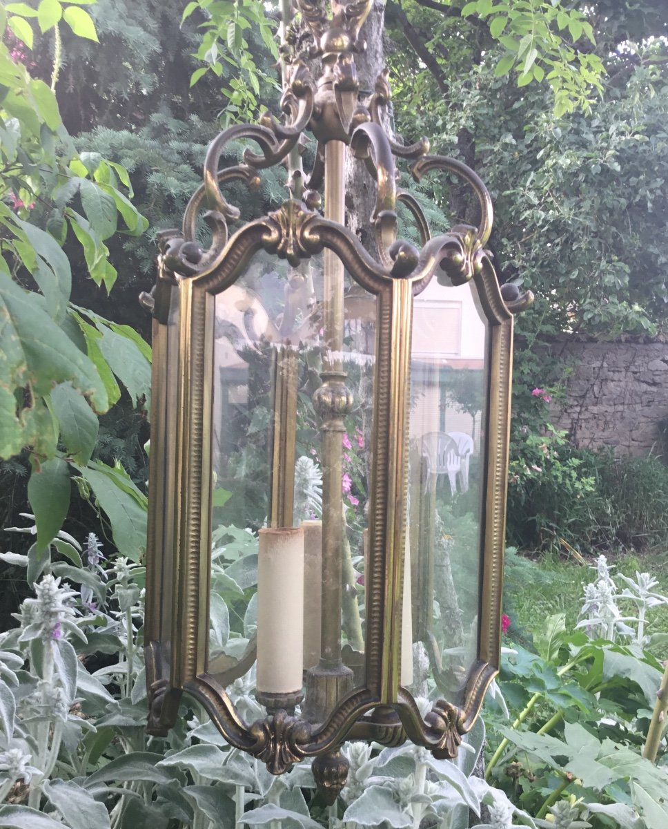 Lanterne De Style Louis XV En Bronze Doré-photo-6