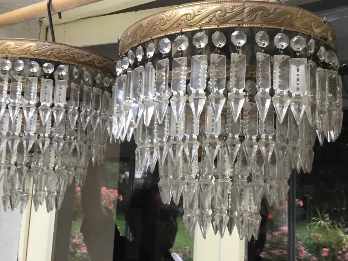 Pair Of Crystal Ceiling Lights, Napoleon III-photo-3