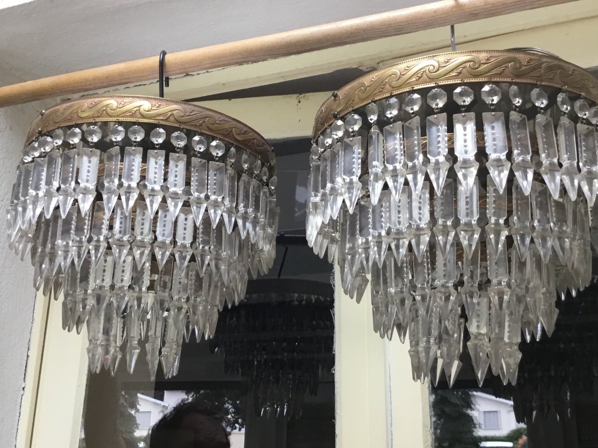 Pair Of Crystal Ceiling Lights, Napoleon III-photo-4