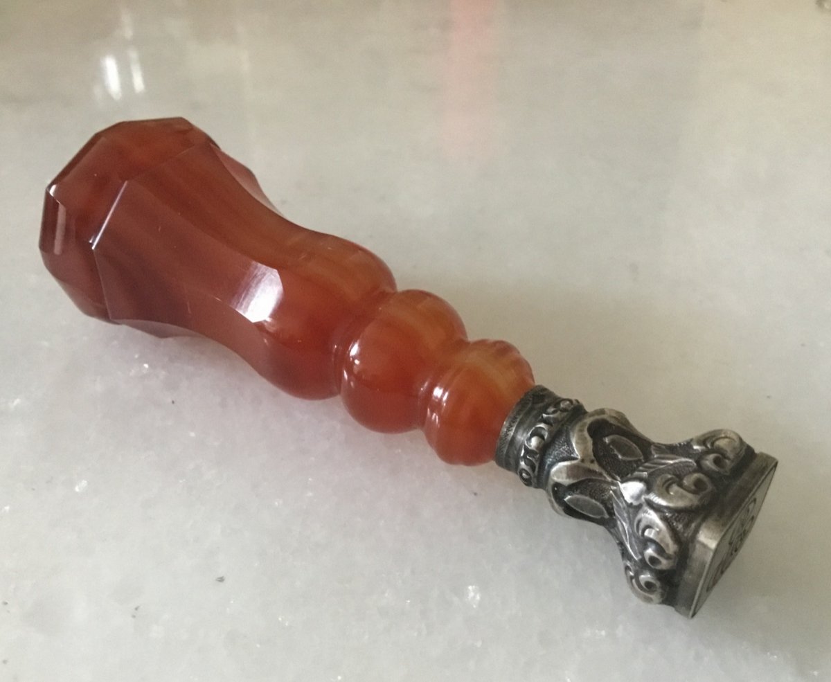 Seal To Seal Red Agate With 8 Cut Sides, Silver Matrix XIX