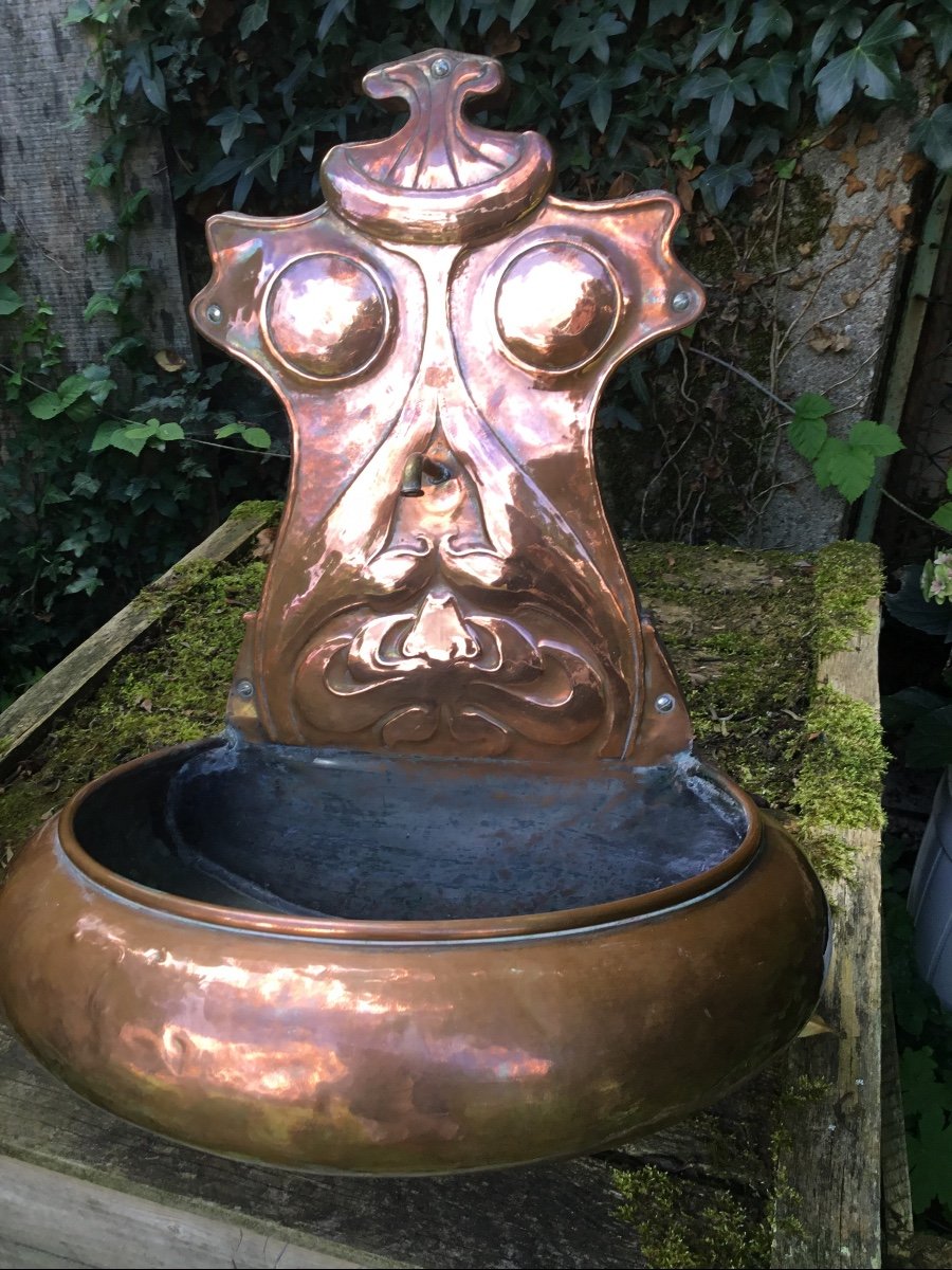 Grotesque, Anthropomorphic Copper Fountain-photo-7