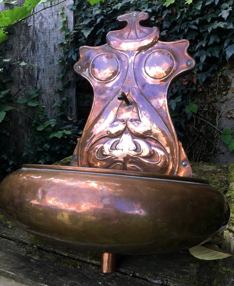 Grotesque, Anthropomorphic Copper Fountain