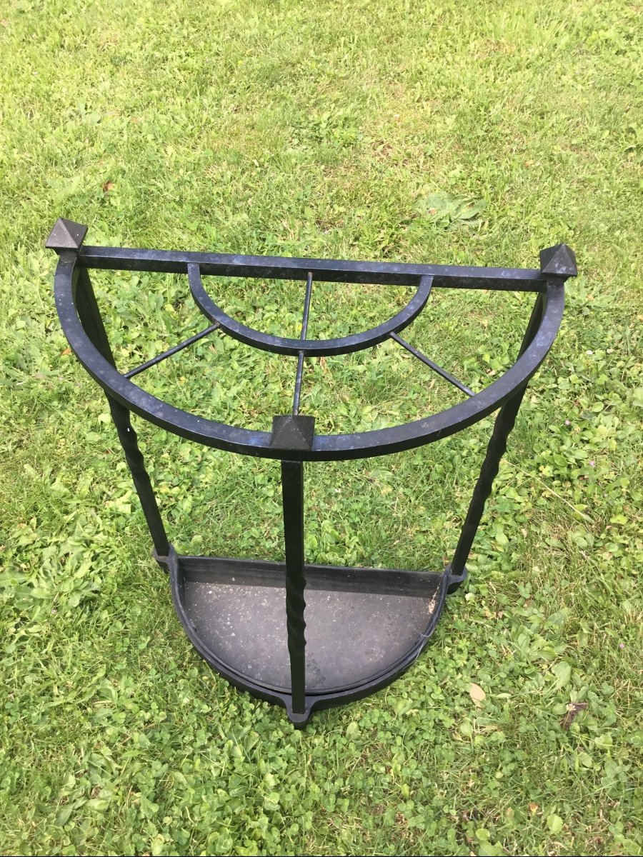 Umbrella Stand In Cast Iron With Three Compartments-photo-4