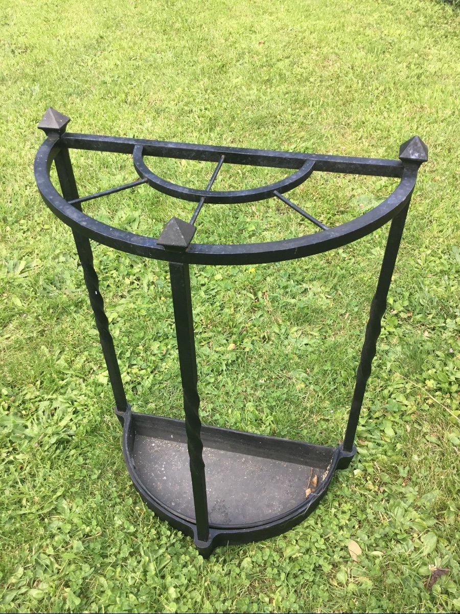 Umbrella Stand In Cast Iron With Three Compartments-photo-4