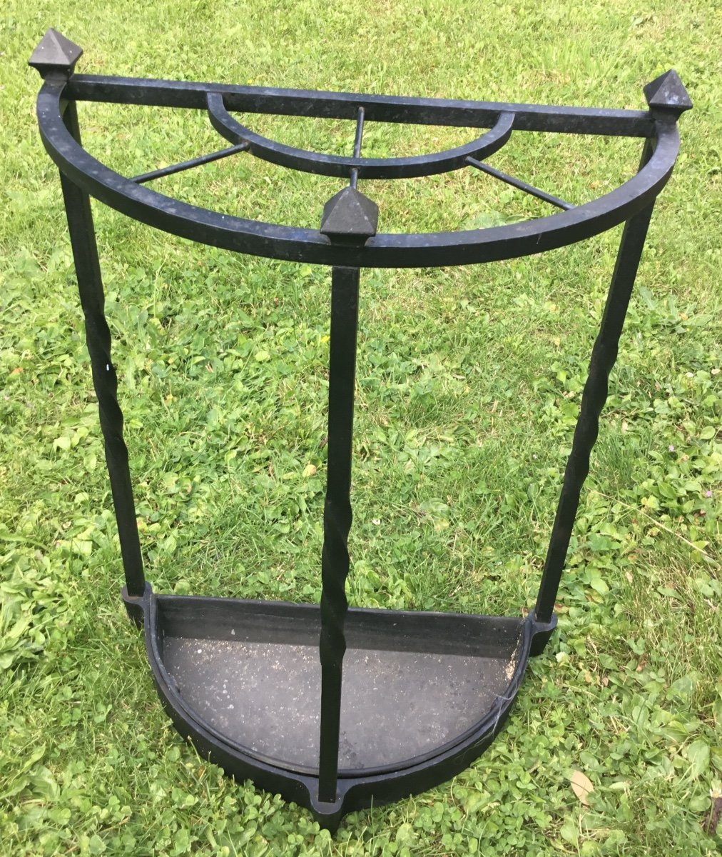 Umbrella Stand In Cast Iron With Three Compartments