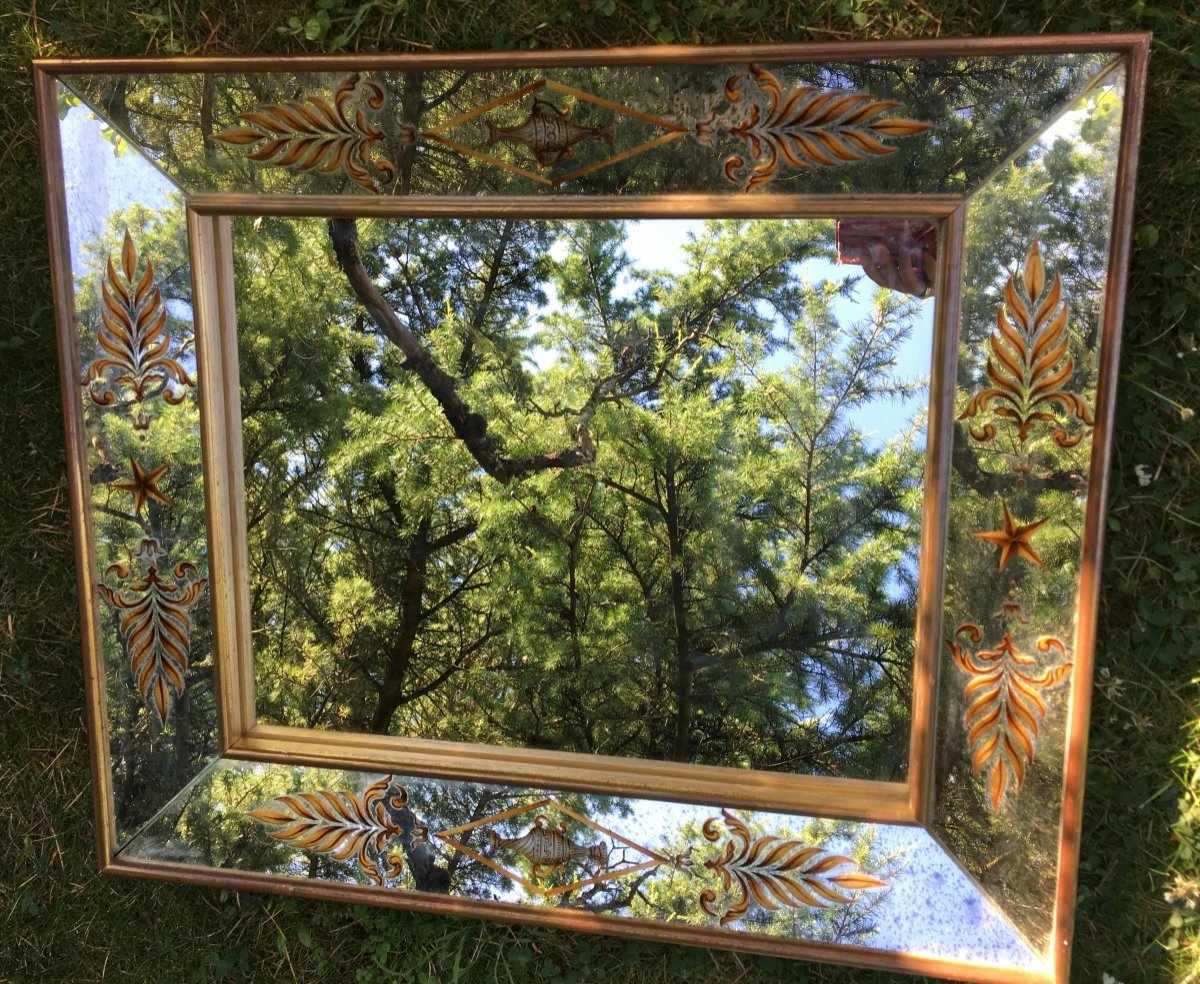 Miroir Verre Églomisé, Décor à L’antique -photo-4