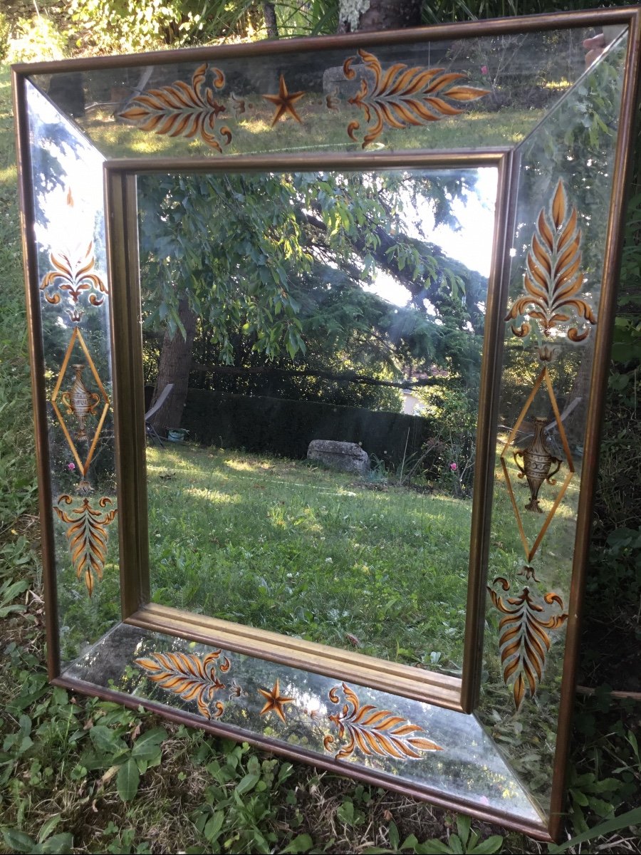 Miroir Verre Églomisé, Décor à L’antique -photo-6