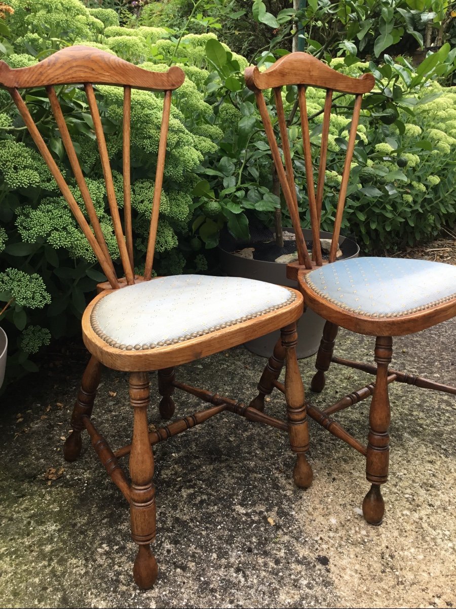 Paire De Chaises D’enfant Scandinaves, Vers 1900-photo-3