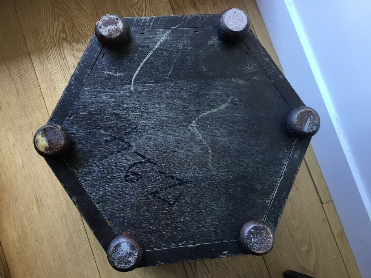 Corbeille à Papier Cannée Hexagonale De Style Louis XVI-photo-8