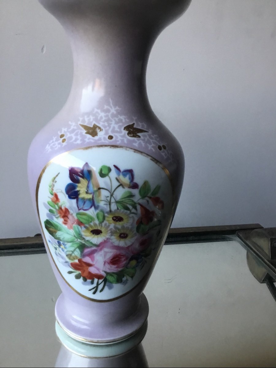 Parma Porcelain Vase With Bouquet Of Flowers Decor, Napoleon III-photo-4