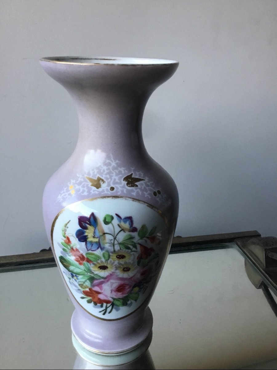 Parma Porcelain Vase With Bouquet Of Flowers Decor, Napoleon III-photo-1