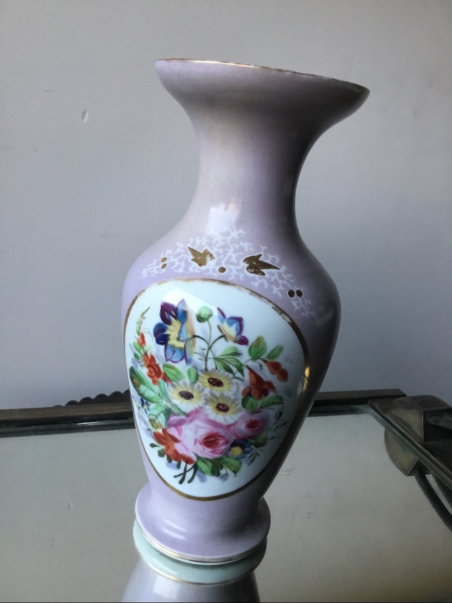 Parma Porcelain Vase With Bouquet Of Flowers Decor, Napoleon III-photo-6
