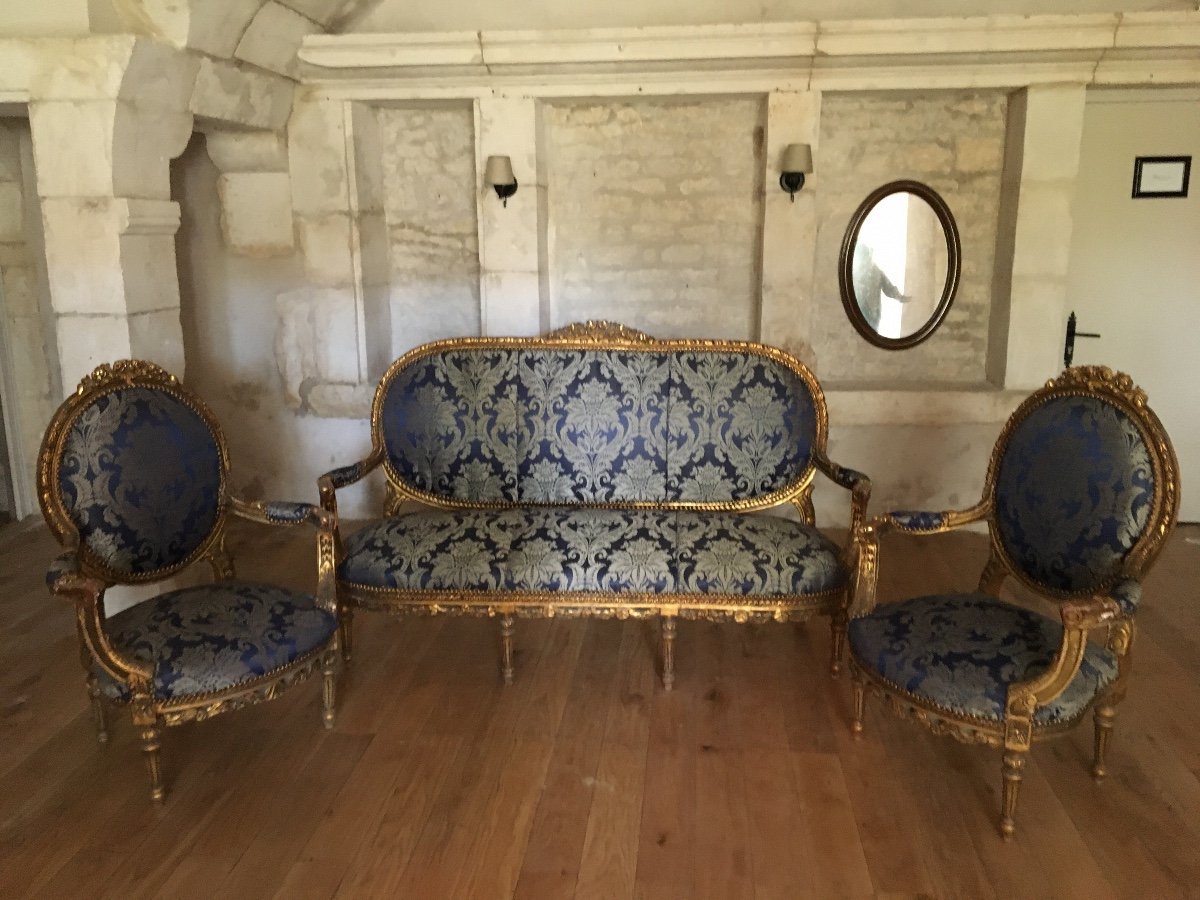 Louis XVI Style Golden Wood Lounge-photo-1