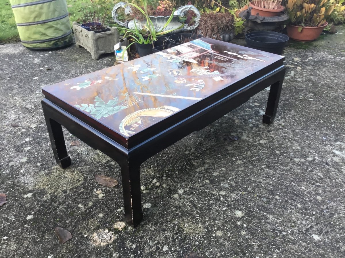 Table Basse En Bois Laqué , Décor De Jeux D’enfants -photo-2