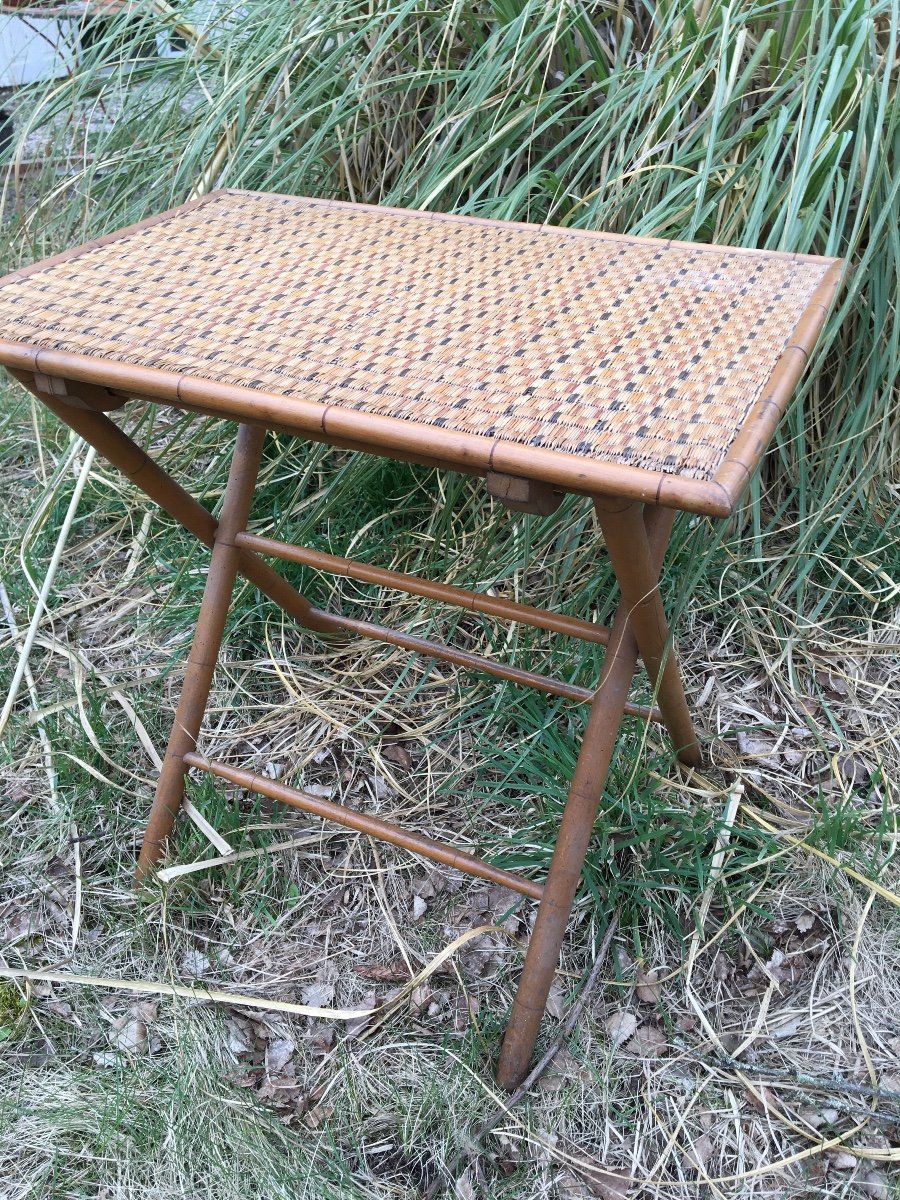 Table D’appoint Pliante Piétement Bambou -photo-2
