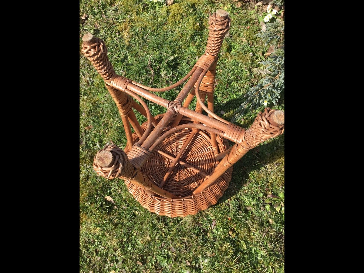 Woven Bamboo Stool, 1950s-photo-7