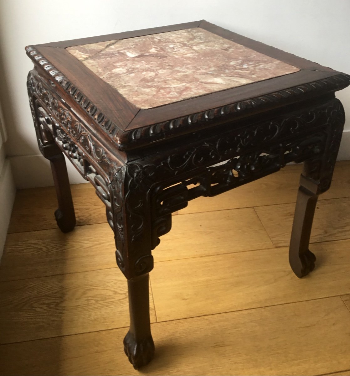 Bolster In Iron Wood And Marble Top - China XIXth