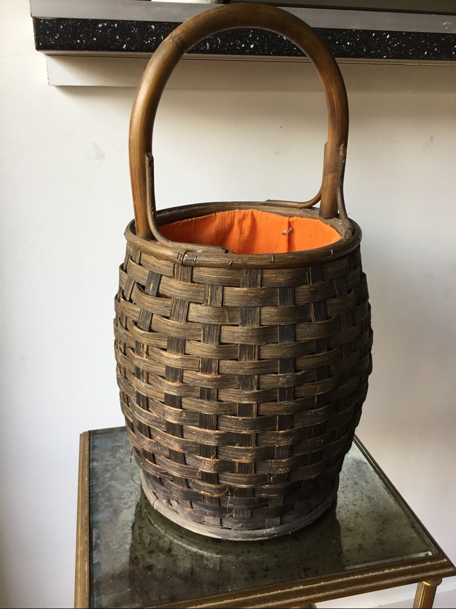 Wicker Ikebana Basket With One Handle-photo-2
