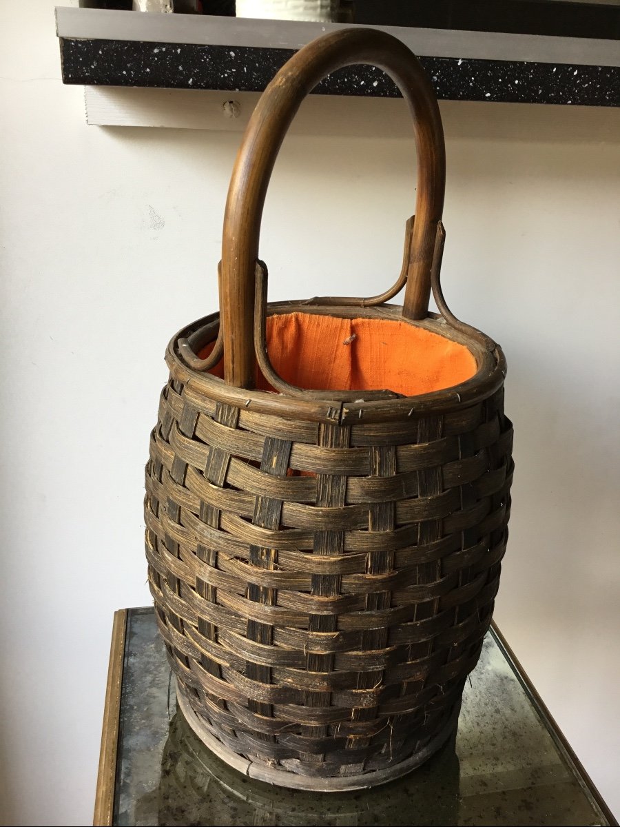 Wicker Ikebana Basket With One Handle-photo-3