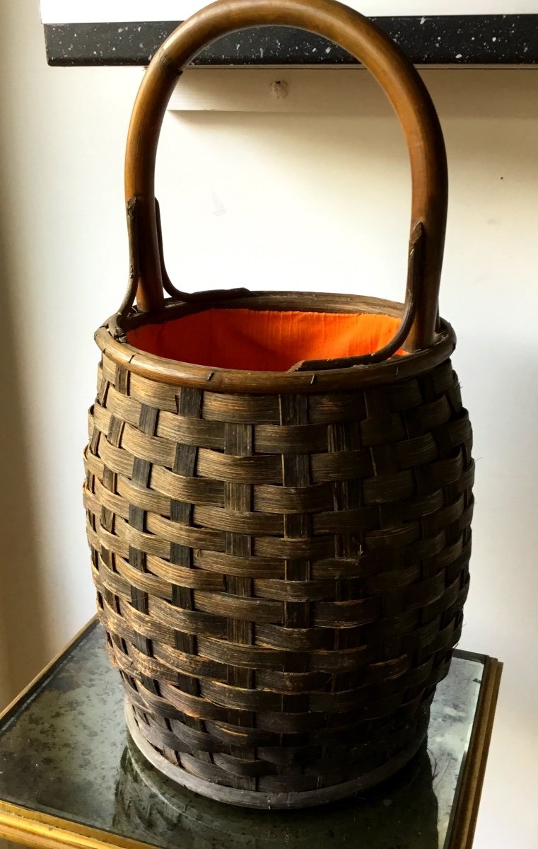 Wicker Ikebana Basket With One Handle