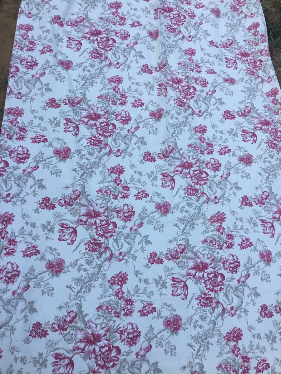 Lovely Pair Of Gray And Pink Floral Curtains (280 X 140)-photo-8