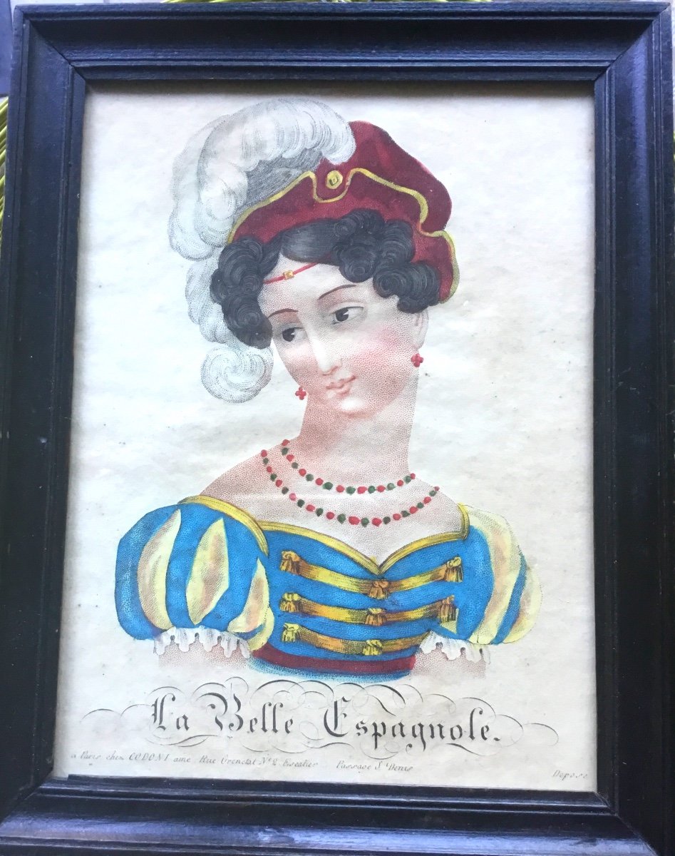 La Belle Espagnole, Engraving In A Blackened Wood Frame