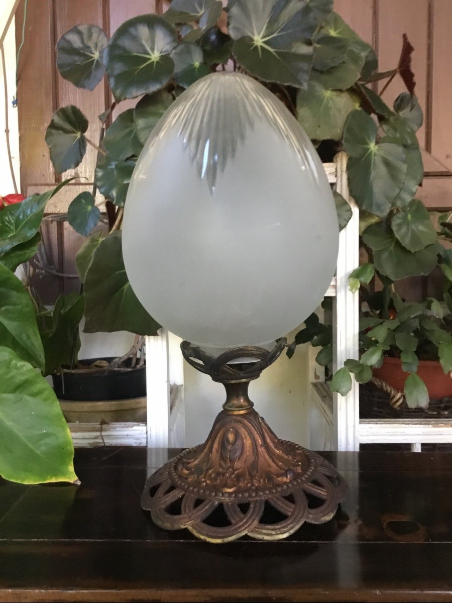 Cut Crystal And Bronze Ceiling Lamp, XIXth-photo-5