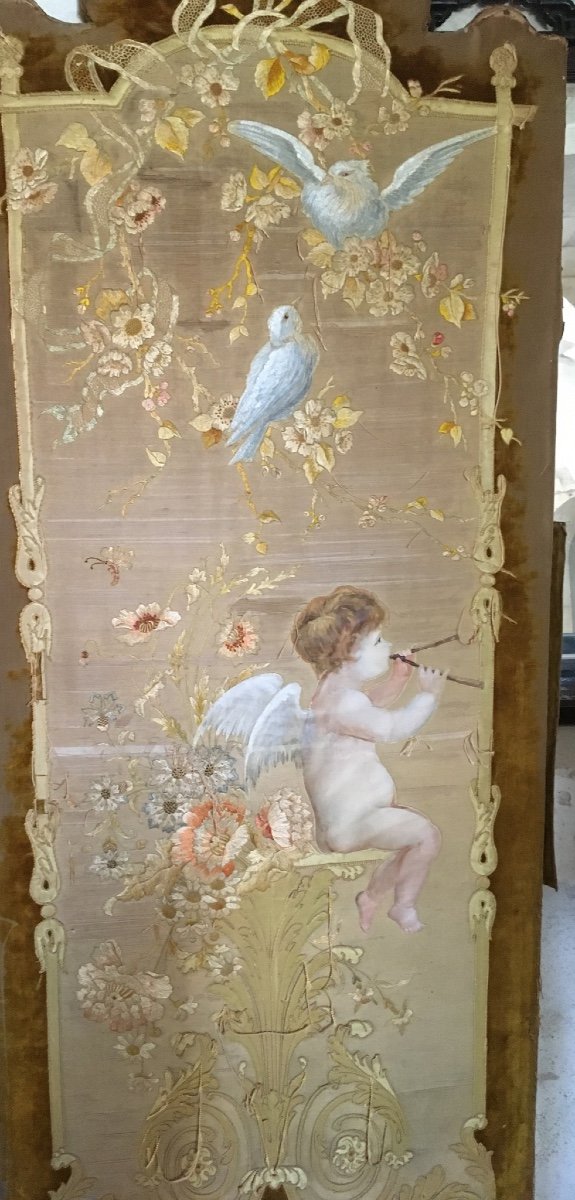 The Large Art Nouveau Embroidered Panel (2  Available)-photo-3