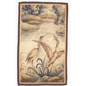 Aubusson, Fragment Of Tapestry, The Herons And The Frog