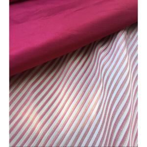 The Pair Double Pink, Cream And Fustian Curtains, Iridescent (2 Pairs Available)