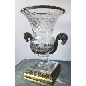 Cut Crystal Vase And Bronze Mount