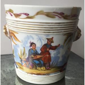 Paris Porcelain Cache Pot At The Pagoda And Chinese Couple