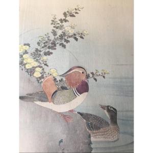 Couple De Canards, Estampe Japonaise