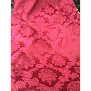 Large Pair Of Raspberry Cotton Sateen Double Curtains