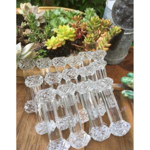 Suite Of 15 Crystal Knife Holders