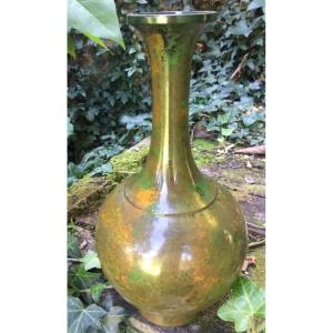 Japanese Vase In Patinated Bronze In Several Colors