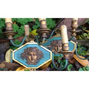 Pair Of Restoration Sconces With Three Patinas