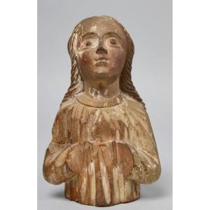 18th Century French School Bust Of Virgin