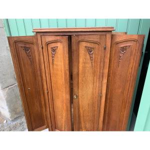 Small Wardrobe With Floral Decor Dlg By Majorelle 