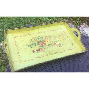 Lacquered Wooden Tray From The Napoleon III Period 